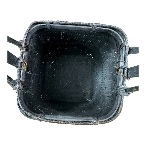 Japanese Antique Braided Bamboo Work Woven Basket Flower vase IKEBANA